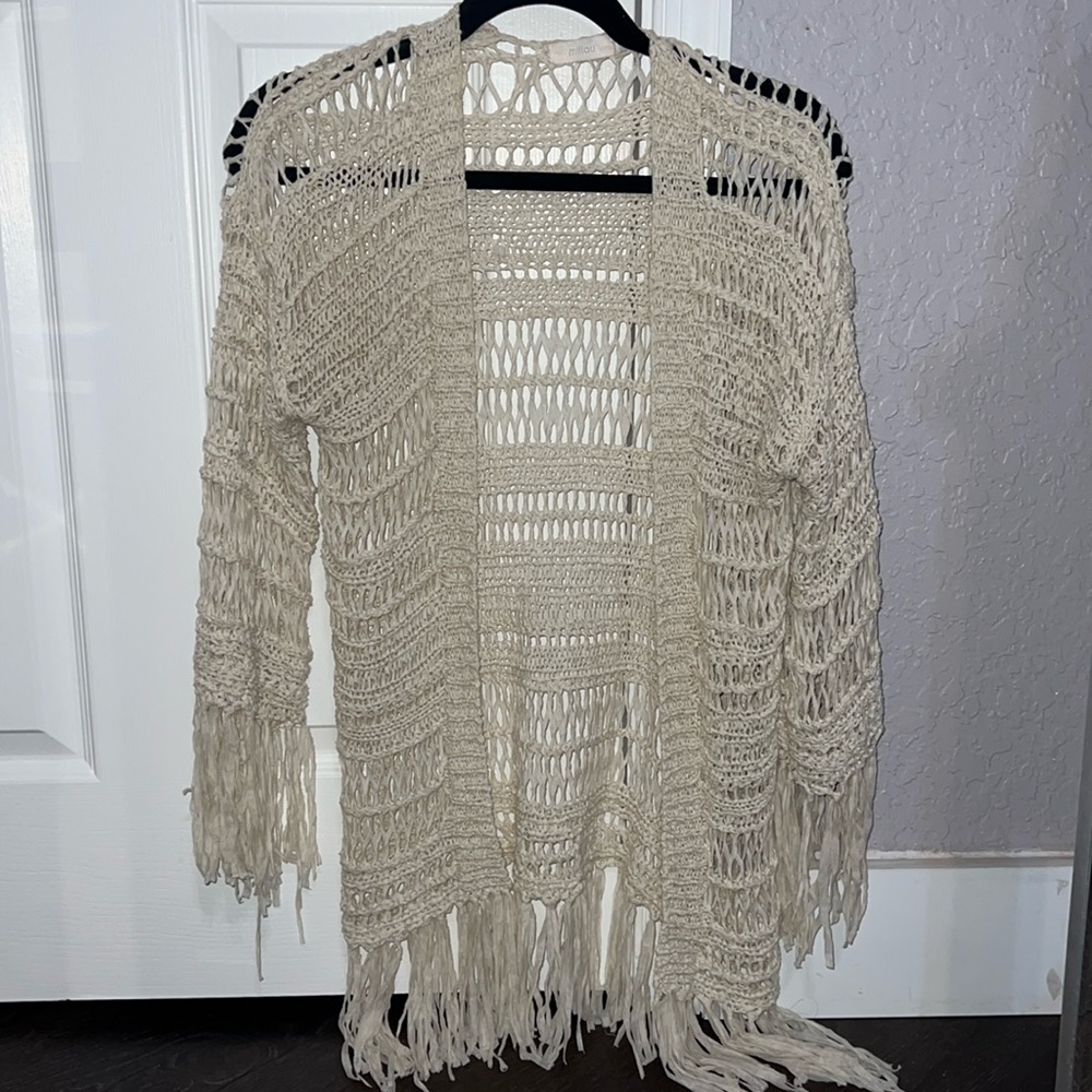 LF Millau Fringe Cardigan Size Small